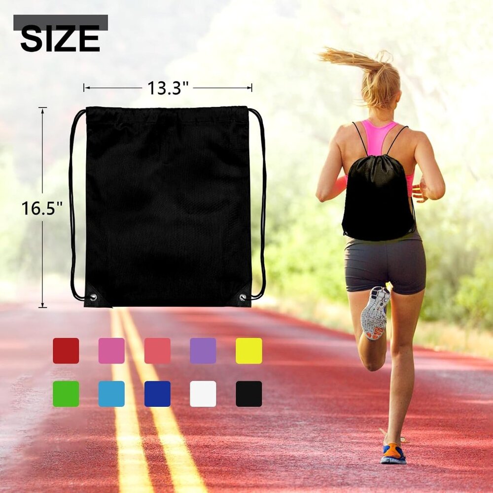 Stylish 10pcs Black Drawstring Backpack Bulk - Pe… - image 2